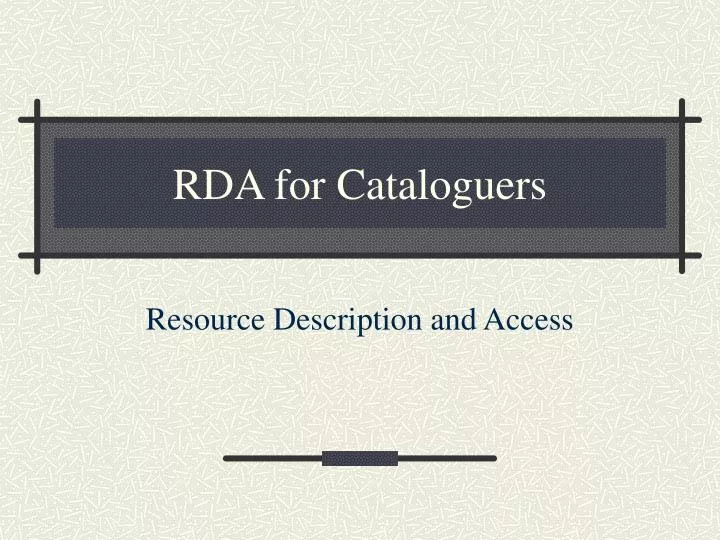 rda for cataloguers