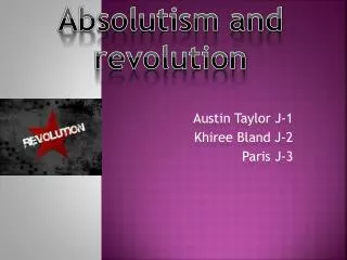 Absolutism and revolution