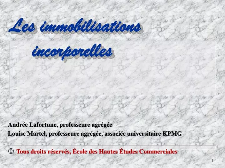 les immobilisations incorporelles