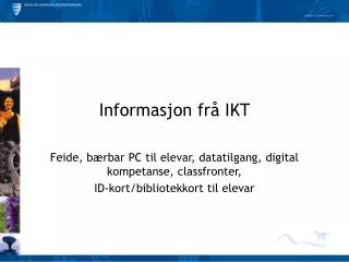 informasjon fr ikt
