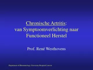 Chronische Artritis : van Symptoomverlichting naar Functioneel Herstel