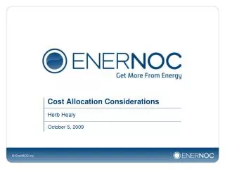 Cost Allocation Considerations