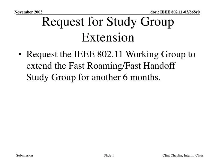 request for study group extension