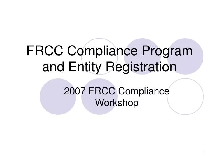frcc compliance program and entity registration