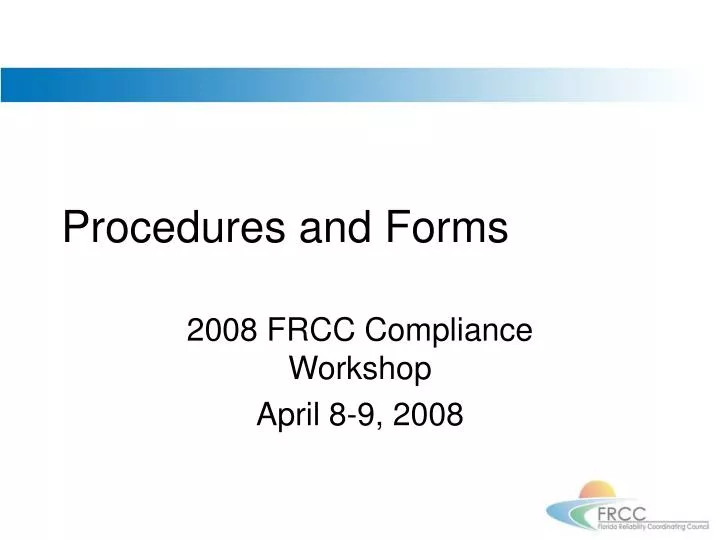 procedures and forms
