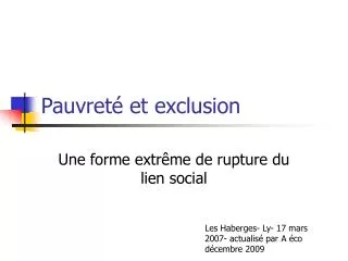 pauvret et exclusion