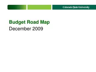 Budget Road Map December 2009