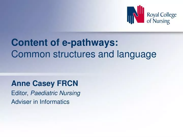 content of e pathways common structures and language