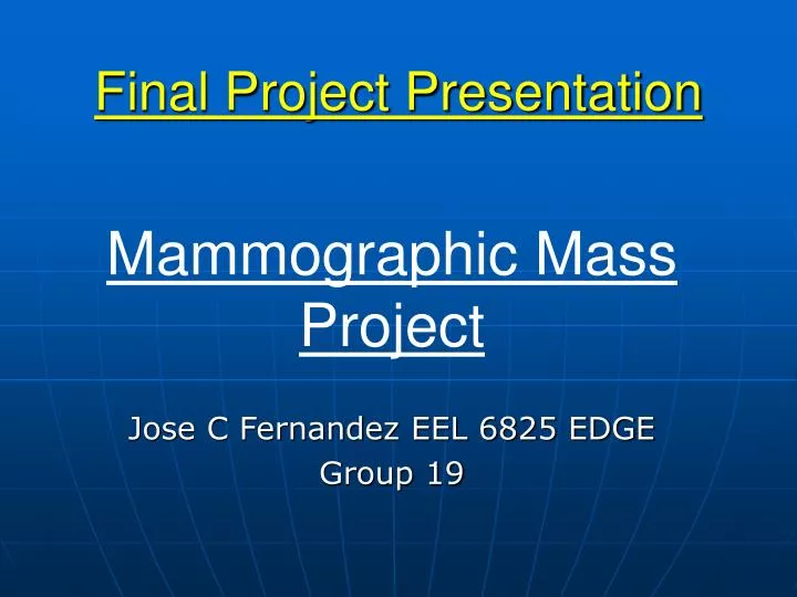final project presentation