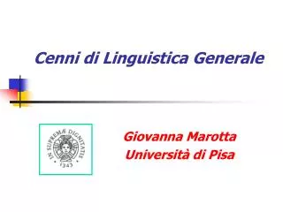 cenni di linguistica generale