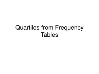 Quartiles from Frequency Tables