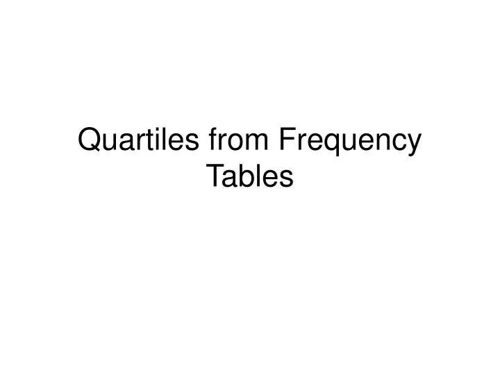 quartiles from frequency tables