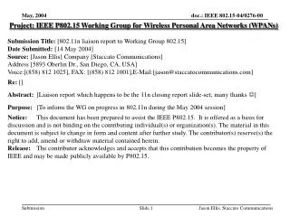 Project: IEEE P802.15 Working Group for Wireless Personal Area Networks (WPANs)