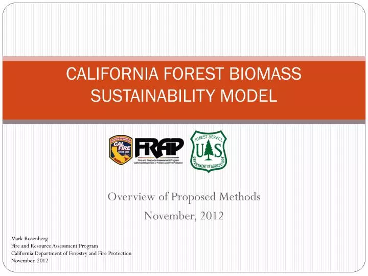 california forest biomass sustainability model