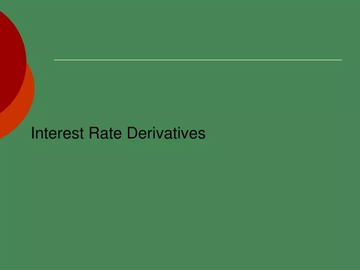 interest rate derivatives