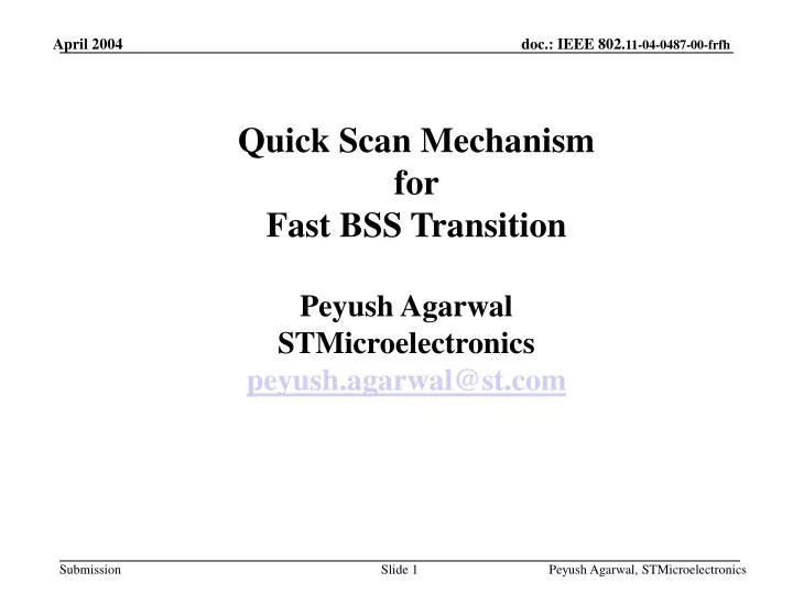quick scan mechanism for fast bss transition