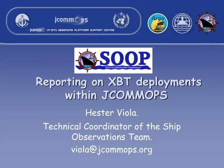 reporting on xbt deployments within jcommops