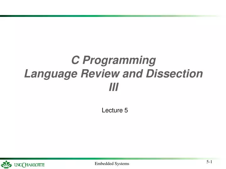 c programming language review and dissection iii