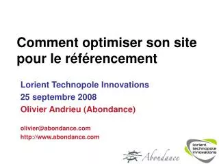 comment optimiser son site pour le r f rencement