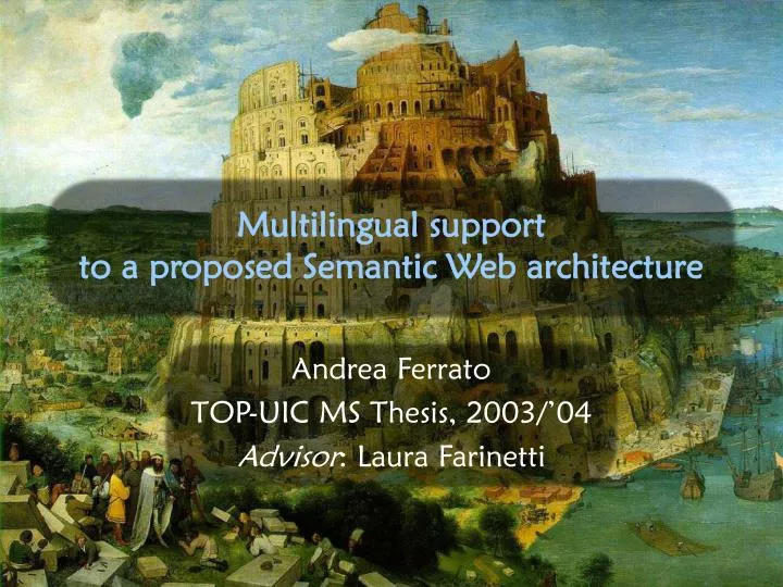 multilingual support to a proposed semantic web architecture