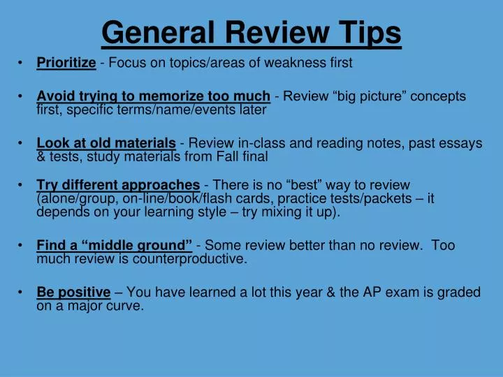 general review tips