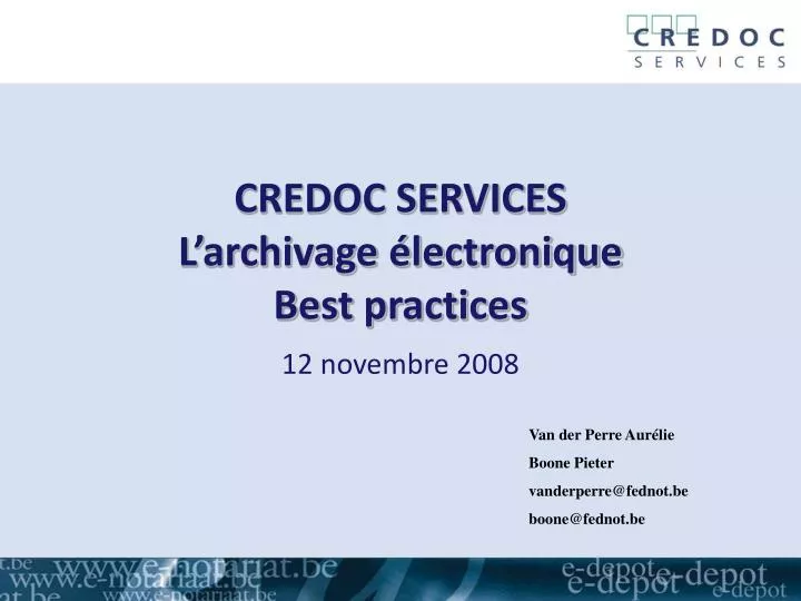 credoc services l archivage lectronique best practices