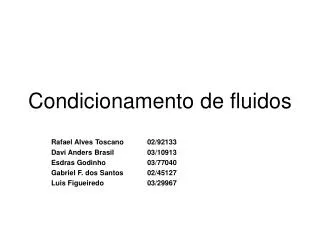 condicionamento de fluidos