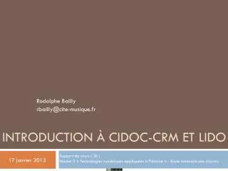 introduction cidoc crm et lido