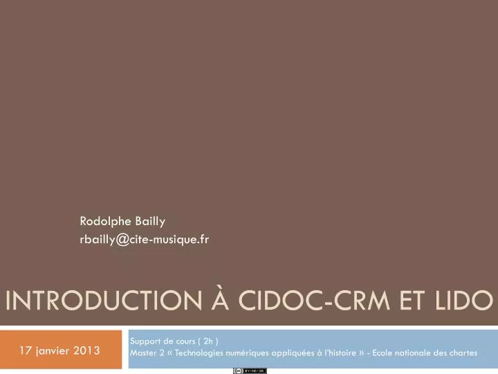 introduction cidoc crm et lido