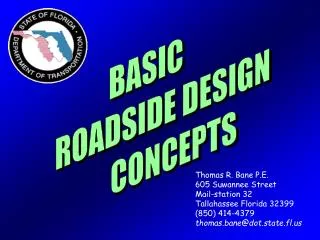 BASIC ROADSIDE DESIGN CONCEPTS