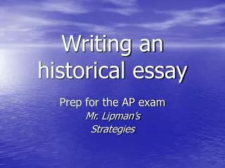 Writing an historical essay