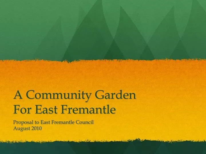 a community garden for east fremantle