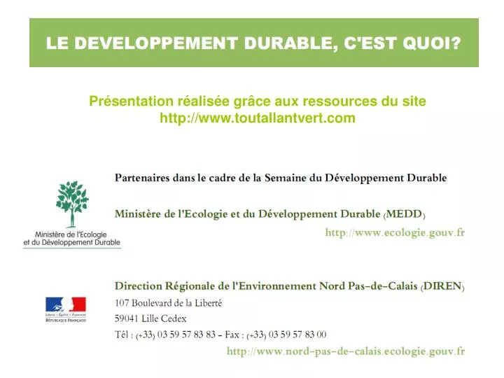 pr sentation r alis e gr ce aux ressources du site http www toutallantvert com