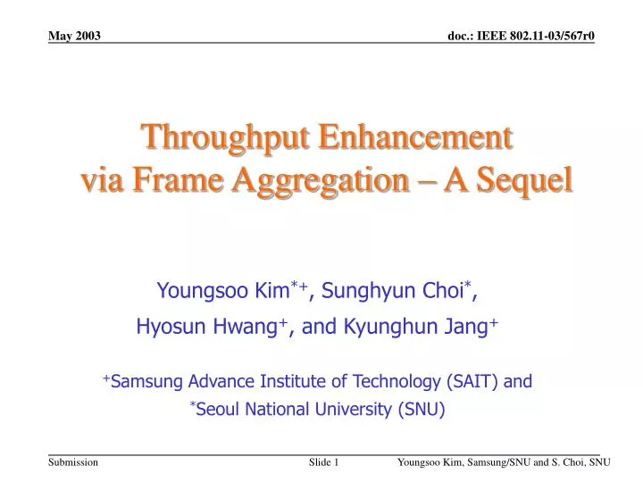 throughput enhancement via frame aggregation a sequel