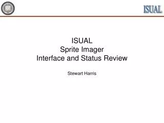 ISUAL Sprite Imager Interface and Status Review