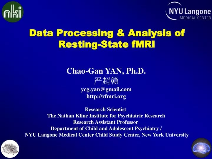 data processing analysis of resting state fmri