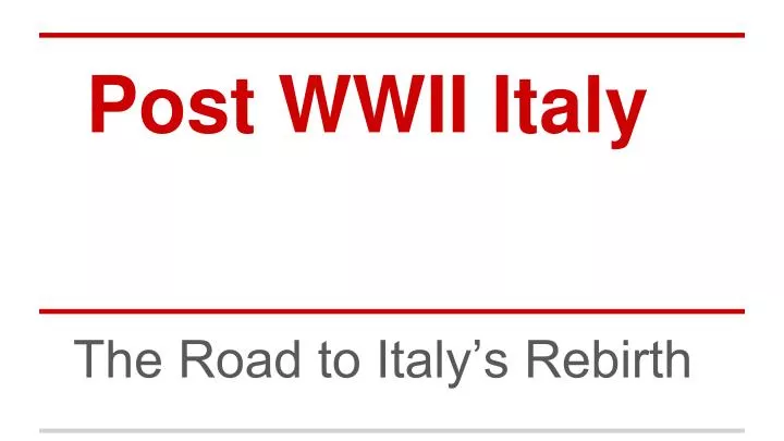post wwii italy