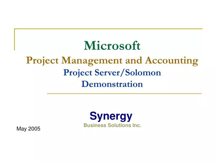 microsoft project management and accounting project server solomon demonstration