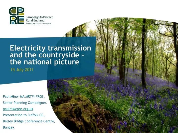 electricity transmission and the countryside the national picture