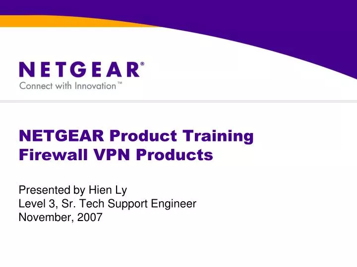 netgear product training firewall vpn products