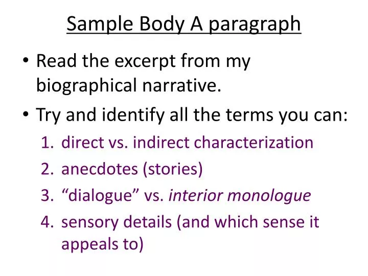 sample body a paragraph