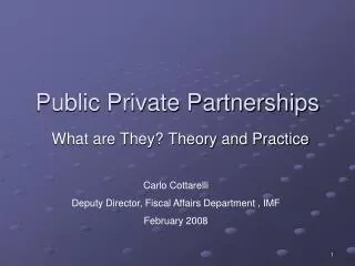 Public Private Partnerships