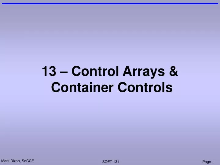13 control arrays container controls