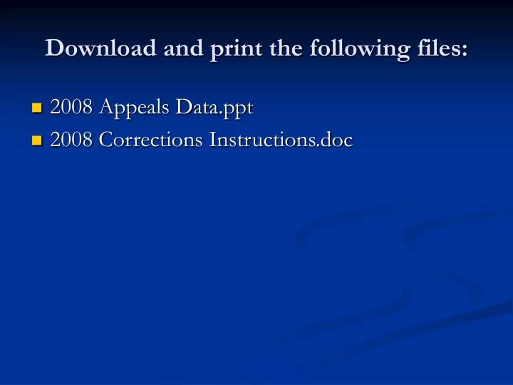 download and print the following files