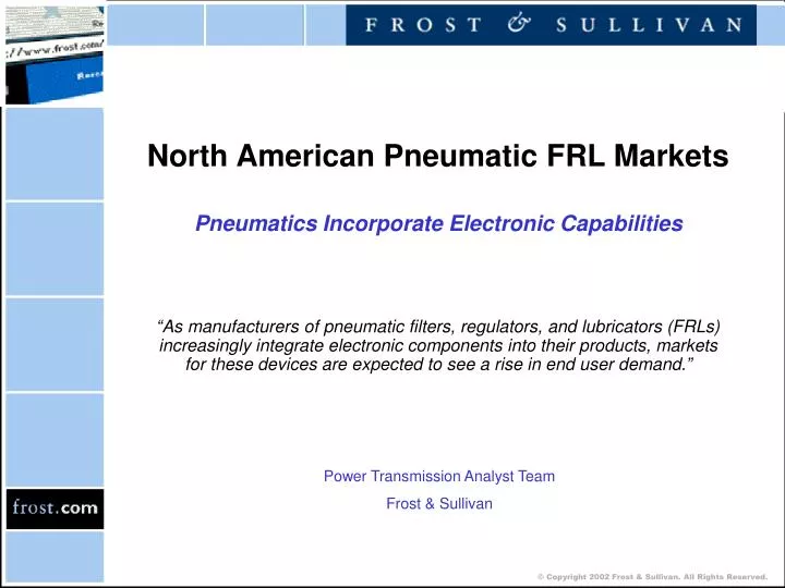 north american pneumatic frl markets pneumatics incorporate electronic capabilities