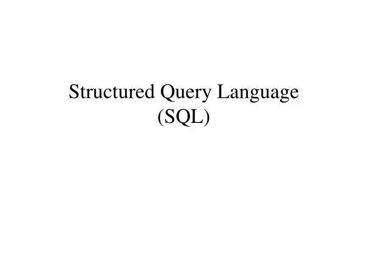 structured query language sql