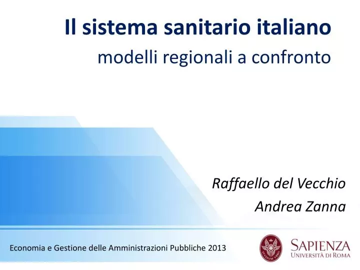 il sistema sanitario italiano modelli regionali a confronto