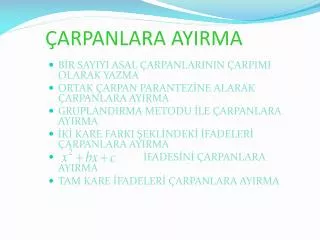 arpanlara ayirma