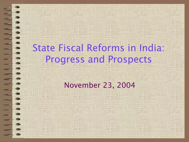 state fiscal reforms in india progress and prospects