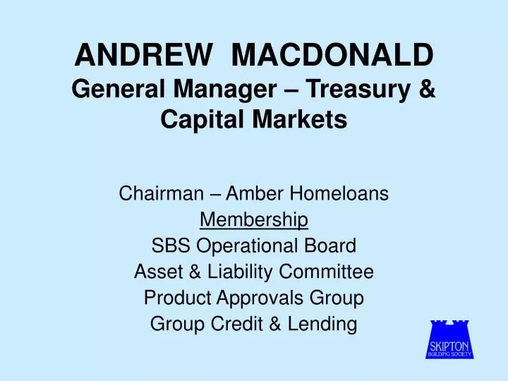 andrew macdonald general manager treasury capital markets
